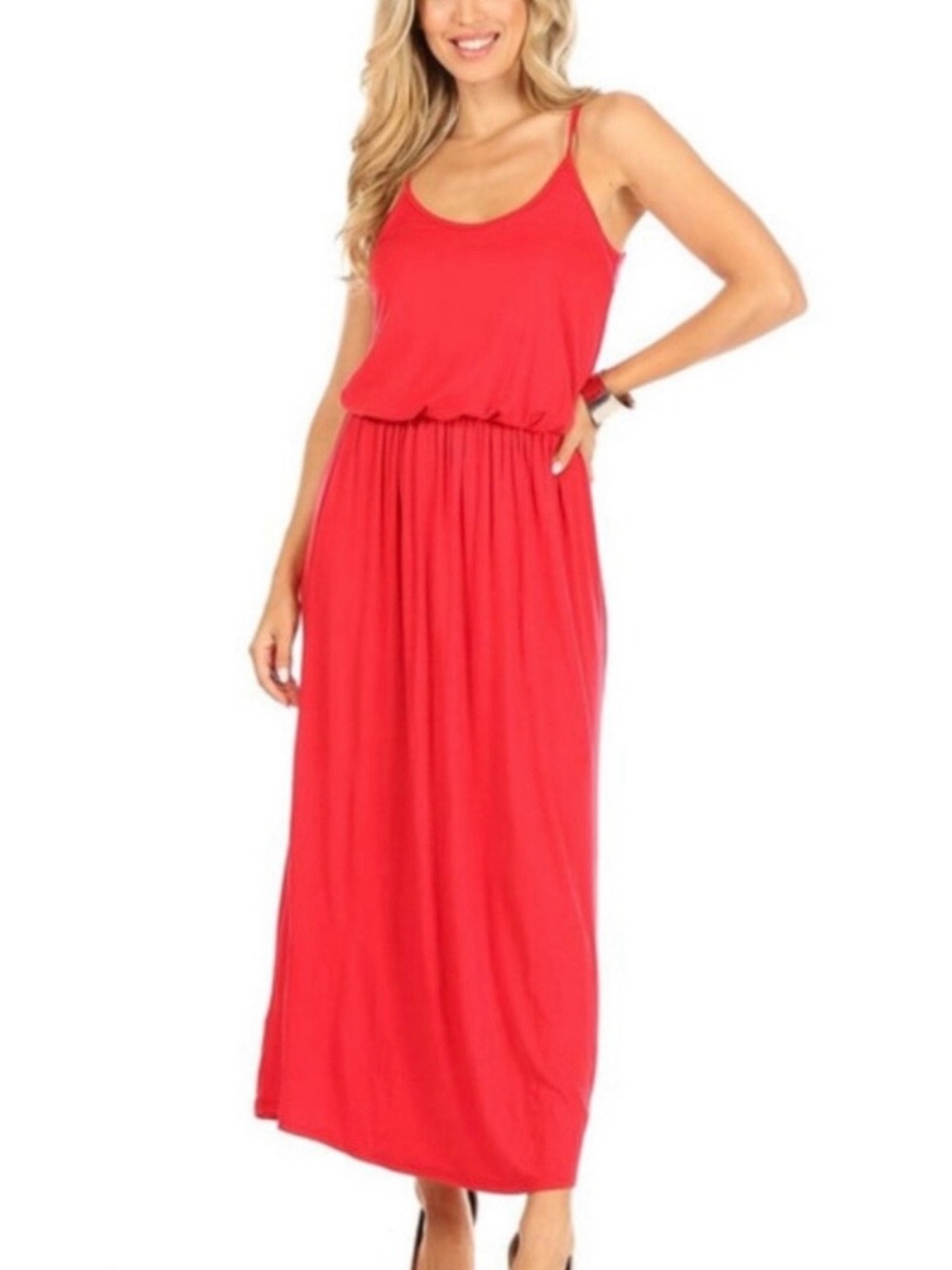 Olivia Rae Red Strappy Sleeveless Maxi Sundress Size Large
